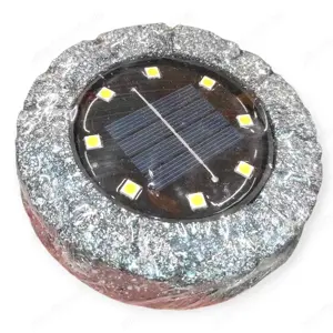 Napelemes kő alakú LED lámpa kertbe