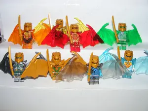 Lego Ninjago figurák Arany sárkány szárnyas repülő Ninja Lloyd figura 8db ÚJ - kép 3