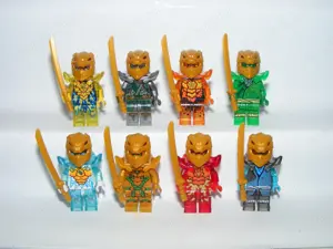 Lego Ninjago figurák Arany sárkány szárnyas repülő Ninja Lloyd figura 8db ÚJ - kép 5