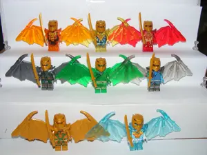 Lego Ninjago figurák Arany sárkány szárnyas repülő Ninja Lloyd figura 8db ÚJ - kép 2