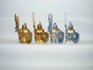 Lego Castle Warcraft figurák katonák lovagok Stormwind Őrség 4db Arany Ezüst katona ÚJ - kép 11