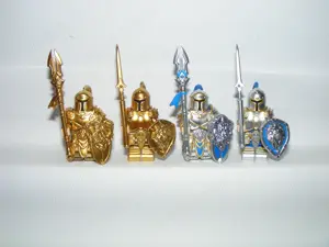 Lego Castle Warcraft figurák katonák lovagok Stormwind Őrség 4db Arany Ezüst katona ÚJ - kép 7