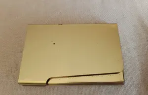 Klasszikus névjegykártyatartó, arany színű, alumínium tok - kép 4