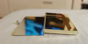 Klasszikus névjegykártyatartó, arany színű, alumínium tok - kép 5