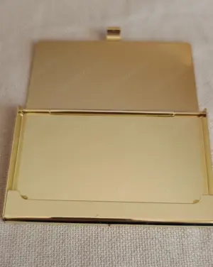 Klasszikus névjegykártyatartó, arany színű, alumínium tok - kép 6