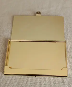 Klasszikus névjegykártyatartó, arany színű, alumínium tok - kép 10