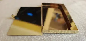 Klasszikus névjegykártyatartó, arany színű, alumínium tok - kép 9