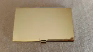 Klasszikus névjegykártyatartó, arany színű, alumínium tok - kép 12