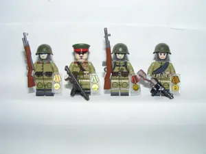 Lego 2. Világháborús Orosz katonák Szovjet gyalogsági haderő 4db katona ÚJ - kép 2