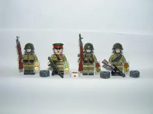 Lego 2. Világháborús Orosz katonák Szovjet gyalogsági haderő 4db katona ÚJ - kép 3
