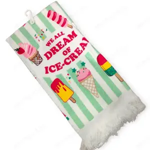 Fagylalt mintás fehér konyharuha   pamut nyári textil