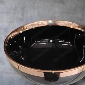 Kerámia tál fekete színben arany peremmel   520 ml - kép 2