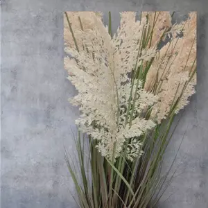 Műnövény fonott kaspóban, téli fű, dekoráció, műanyag 87 cm - kép 3