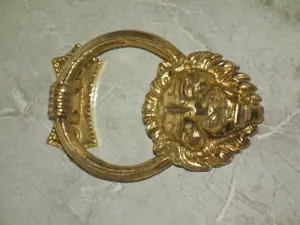 Kopogtató oroszlános réz fajsúlyos réz oroszlán fejes kopogtató - kép 2