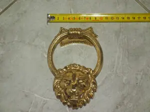 Kopogtató oroszlános réz fajsúlyos réz oroszlán fejes kopogtató - kép 6