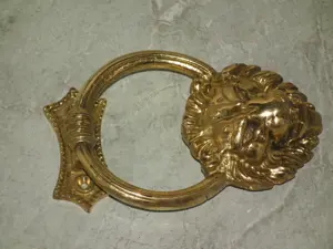 Kopogtató oroszlános réz fajsúlyos réz oroszlán fejes kopogtató - kép 7