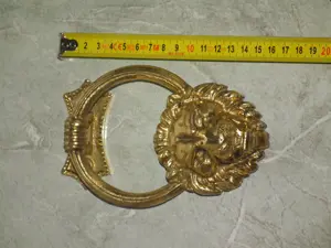 Kopogtató oroszlános réz fajsúlyos réz oroszlán fejes kopogtató - kép 5