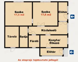Tompa   Hunyadi utcában 82 m2-es  Kádárkocka  jellegű családi ház! - kép 2