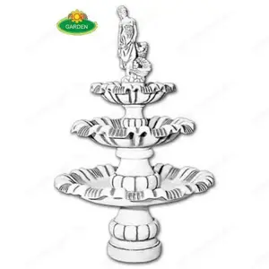 Lány csobogóval 3 szintes szökőkút - kép 2