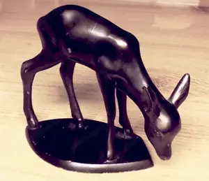 Legelésző őzike galvanizált ón plasztika - kép 3