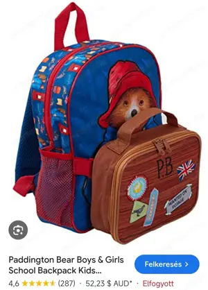 Új Paddington ovis hátizsák uzsonnás táskával  - kép 3