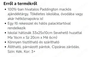 Új Paddington ovis hátizsák uzsonnás táskával  - kép 4