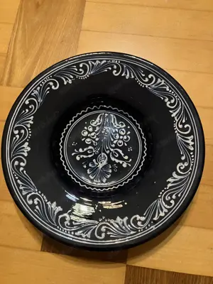 KÉK mázas kerámia falitányér, nagyon szép  állapotban