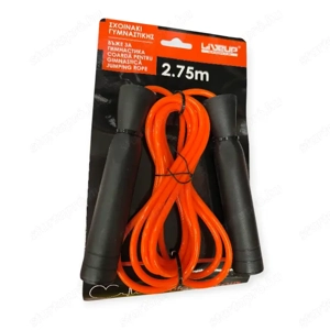 Liveup narancssárga ugrálókötél 2,75 m   fekete fogantyúval, PVC kivitel