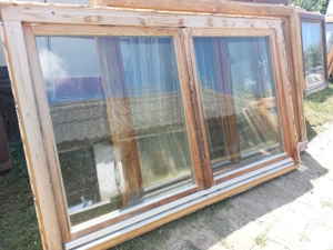 Egyben is fa tok osztó nélküli hőszigetelt 2 réteg üveg bukó-nyiló 2 db  sz;191 m;124 cm. Eladó eset - kép 3