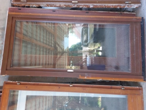 Fa erkély ajtók egyben is 3 réteg hőszigetelt üveg nyiló belső kilincses 94 x 207 és 97 x 207 cm .Ne - kép 5