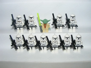 Lego Star Wars figurák Ep1. Clone Trooper klón katona figura 10db + Yoda ÚJ - kép 2