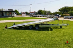 Új 4.7m-es billenős (3000kg-os) autószállító utánfutó akciósan bruttó 2.690.000 Ft - kép 1