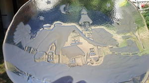 Ajkai kristály tál eladó, új, 32 cm - kép 7