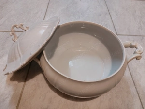 Hajszálrepedt fedelű Zsolnay levesestál - kép 2