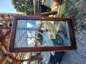 Tölgy erkély ajtó külső kilincses 117 x 210 cm , tok 8 cm ajtólap 8 cm vastag dupla gumis 2 réteg hő