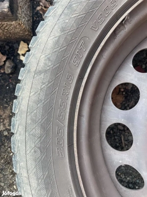 Citroen 6 1 2Jx 16 ET 20 lemezfelni szett hibátlan jó állapotú gumival Yokohama 205 55 R16 91 - kép 4