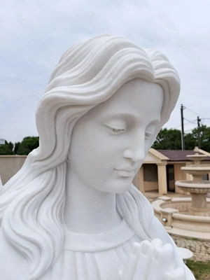 Szárnyas Angyal  fehér márvány szobor  - kép 2