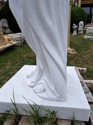 Szárnyas Angyal  fehér márvány szobor  - kép 4