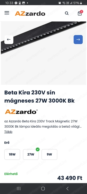 "Azzardo"Sínes,mennyezeti led lámpa. - kép 8