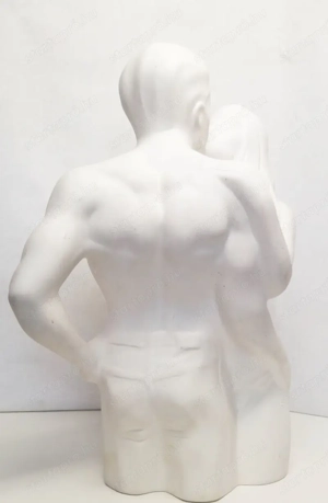 Szerelmi izzás. Világhy Árpád szobrász-keramikus alkotása rusztikus máz nélküli porcelán szobor - kép 3