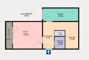 Kiskunhalas Kuruc vitézek terén 3. em. 2 szobás erkélyes lakás eladó! - kép 2