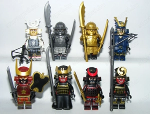 Lego Castle Busi Páncélos Szamuráj Samurai figurák 8db katona + fegyver ÚJ - kép 2