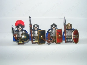 Lego Castle páncélos Római gyalogos katona figurák katonák 4db + Brickarms Fegyver ÚJ - kép 4