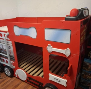 Emeleteságy tűzoltóautó gyerekágy - kép 5