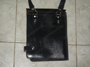 NOS lengyel retró katonai bőrtáska bőr táska térkép táska térképtáska - kép 2