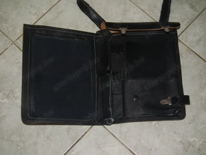 NOS lengyel retró katonai bőrtáska bőr táska térkép táska térképtáska - kép 3