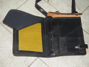 NOS lengyel retró katonai bőrtáska bőr táska térkép táska térképtáska - kép 5