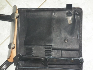 NOS lengyel retró katonai bőrtáska bőr táska térkép táska térképtáska - kép 6