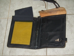 NOS lengyel retró katonai bőrtáska bőr táska térkép táska térképtáska - kép 9