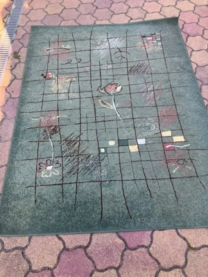 Zöld, minőségi  használt szőnyeg  - kép 2